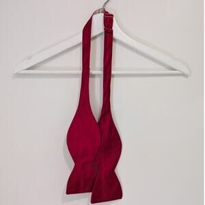 Classic Solid Red Adjustable Bow Tie Formal Preppy Ivy